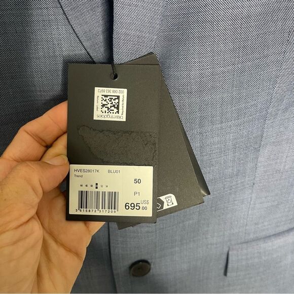 $695 The Kooples BLUE SLIM FIT WOOL SUIT JACKET BLAZER NWT - Picture 11 of 12